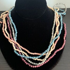Group of 5 Polished Stone Beaded Necklaces